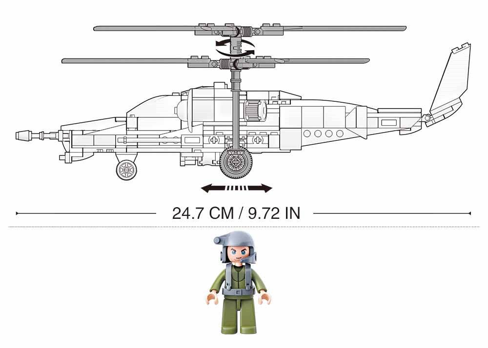 Black Shark Helicopter Building Brick Kit