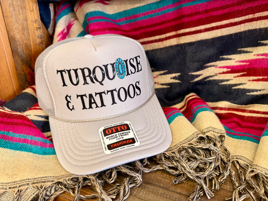 Turquoise & Tattoos Trucker Hat