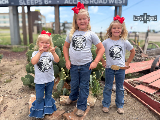 Kids Happy Hereford Tee- Grey