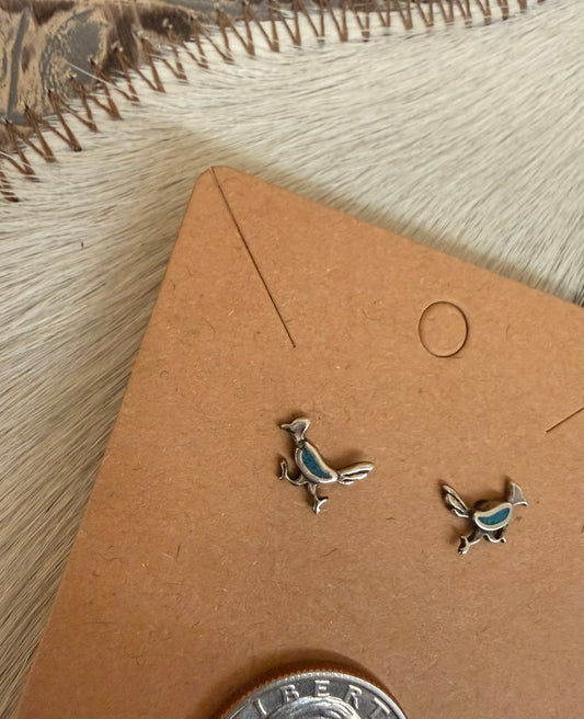 Roadrunner Turquoise Inlay Earrings