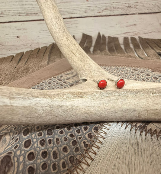 Coral Stud Earrings