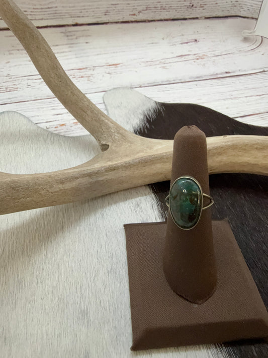 Malachite Oval Ring Size 5