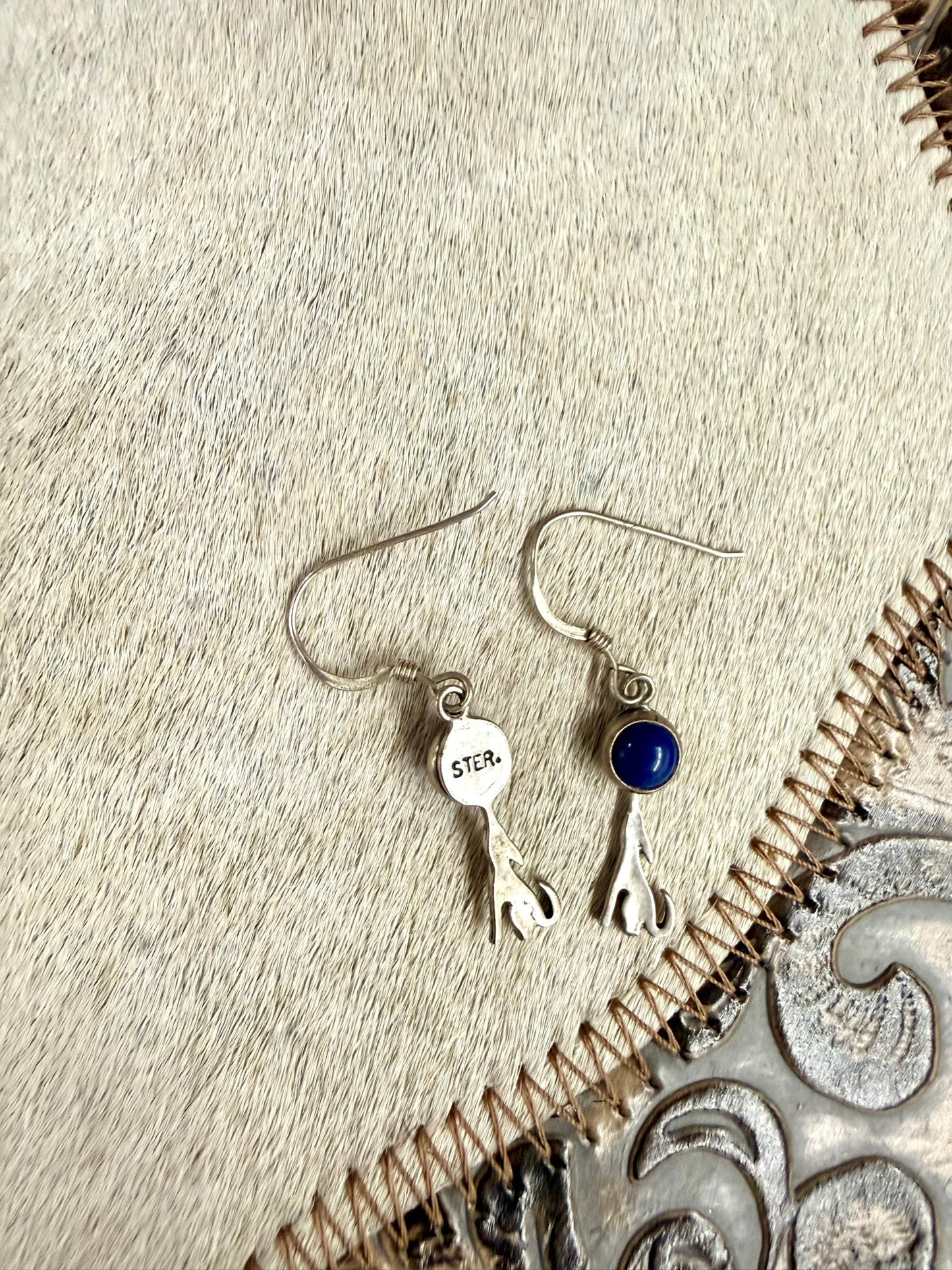 Coyote and Lapis Earrings