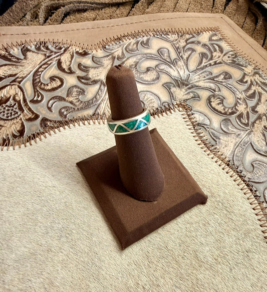 Inlay Turquoise Ring Size 5.25