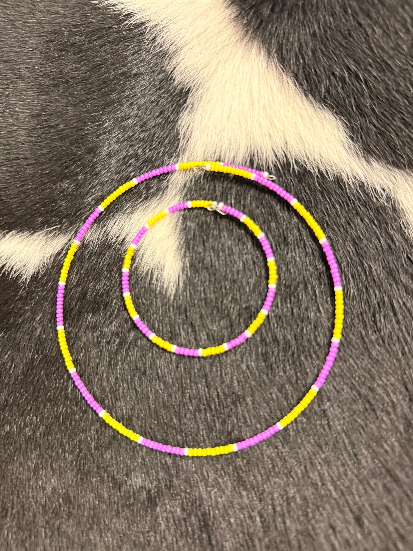 Navajo Handstrung Beaded Choker and Matching Bracelet