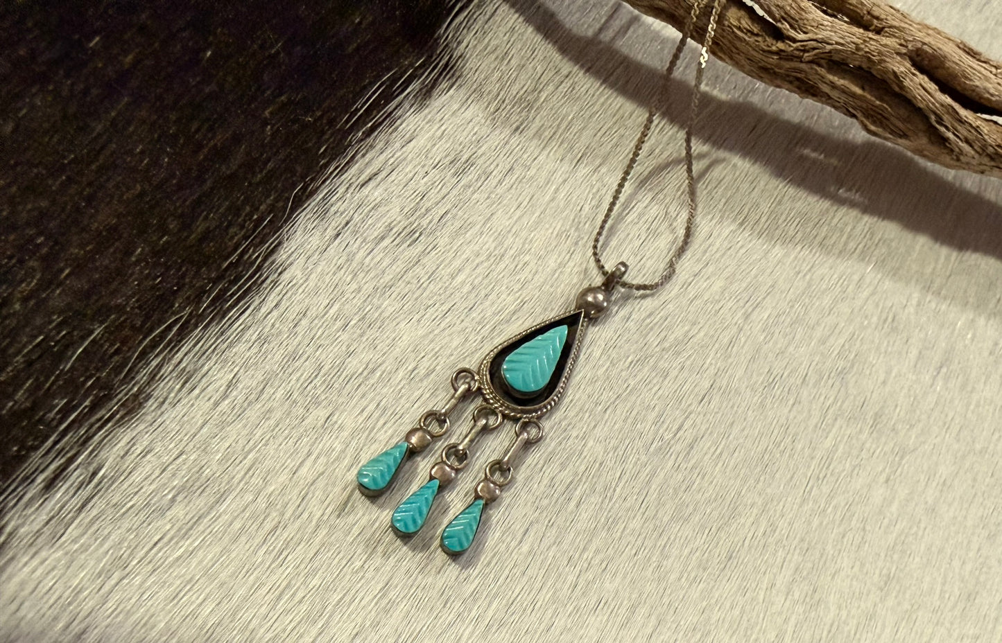 Zuni Sleeping Beauty Carved Necklace