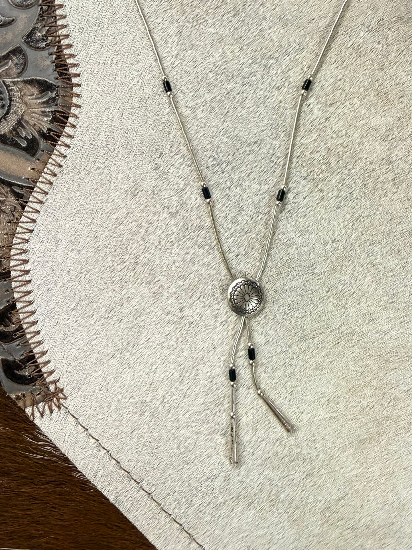 Concho and Liquid Silver Necklace