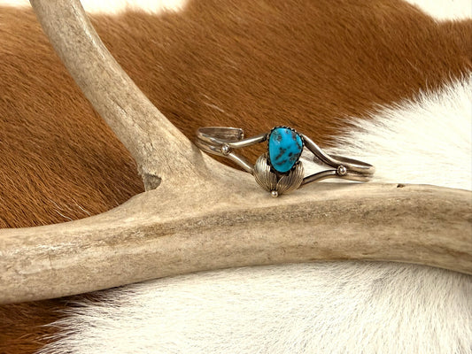 Turquoise Feather Cuff Size 5.75