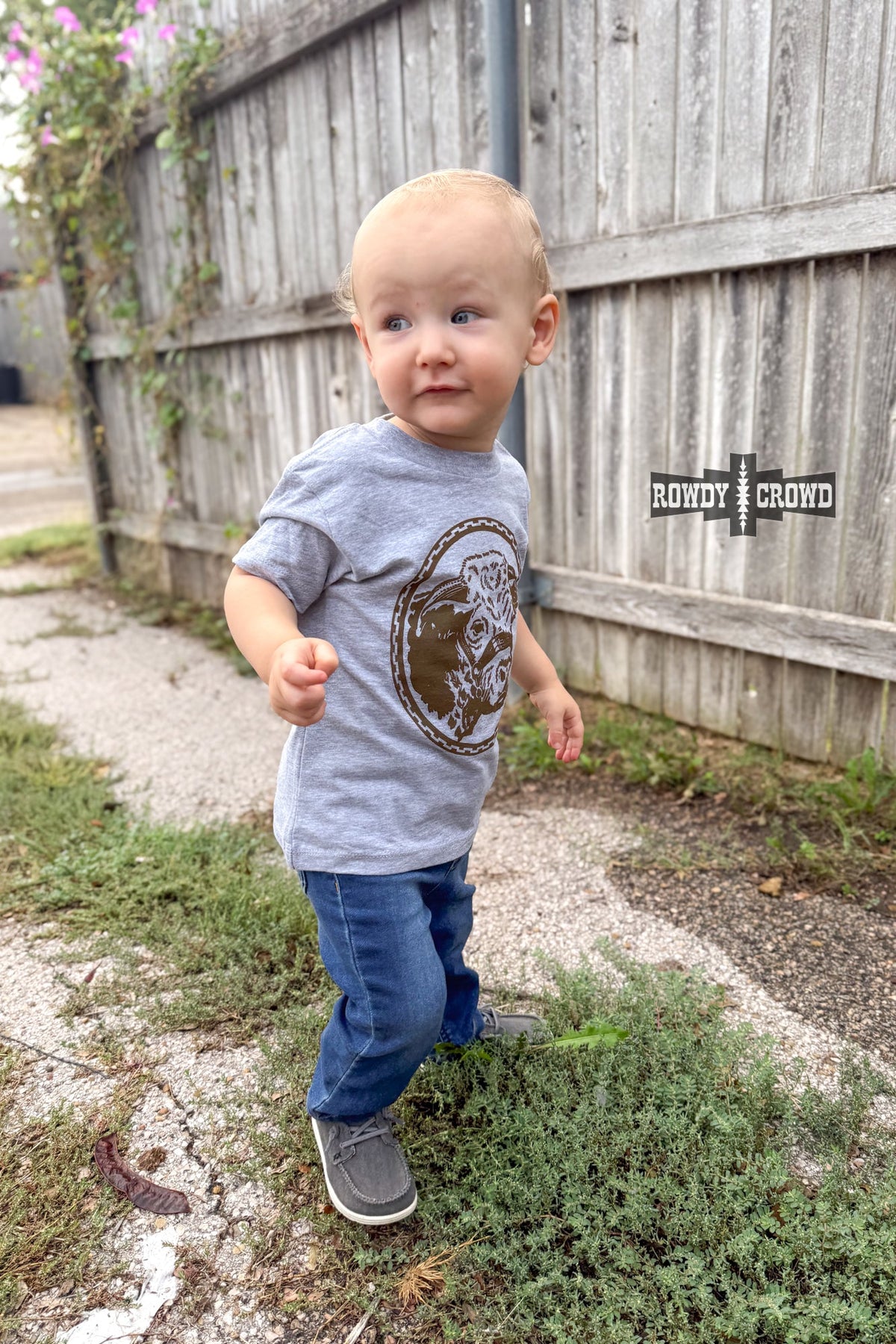 Kids Happy Hereford Tee- Brown
