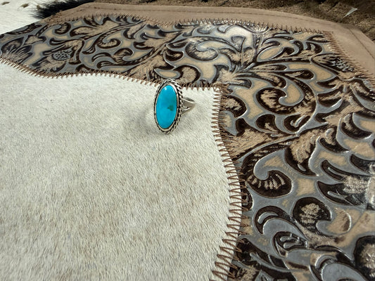 Turquoise Inlay Ring Size 8