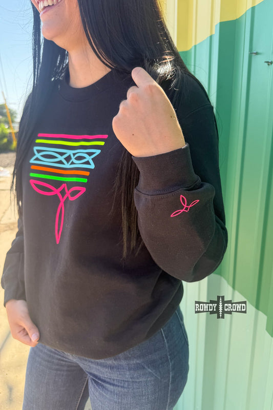Black Neon Boot Stitch Sweater