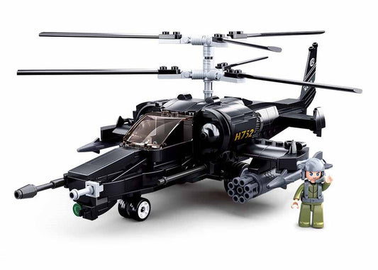 Black Shark Helicopter Building Brick Kit