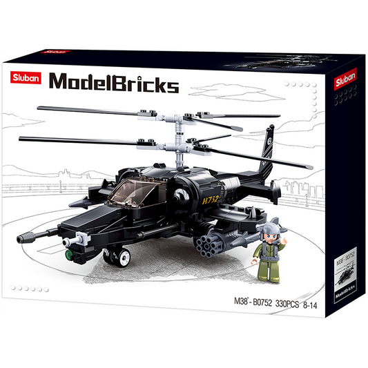 Black Shark Helicopter Building Brick Kit