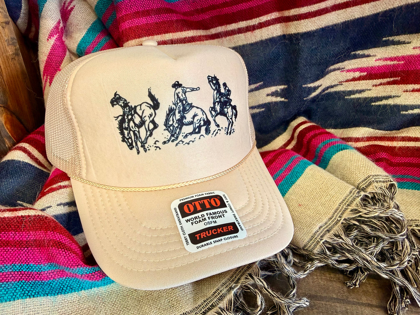 Rodeo Cowboy Trucker Hat Tan