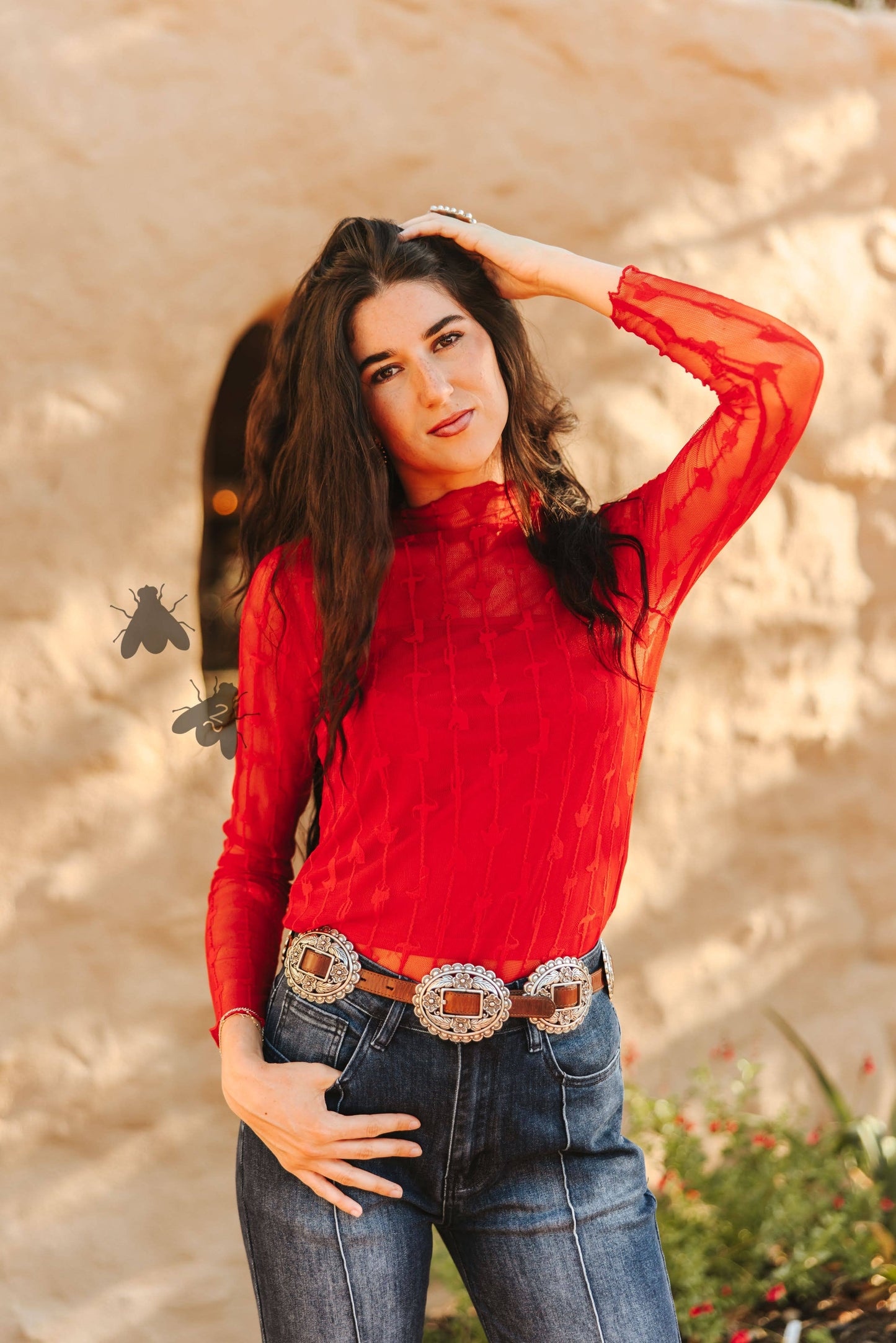 Red Lace Longsleeve with Tank