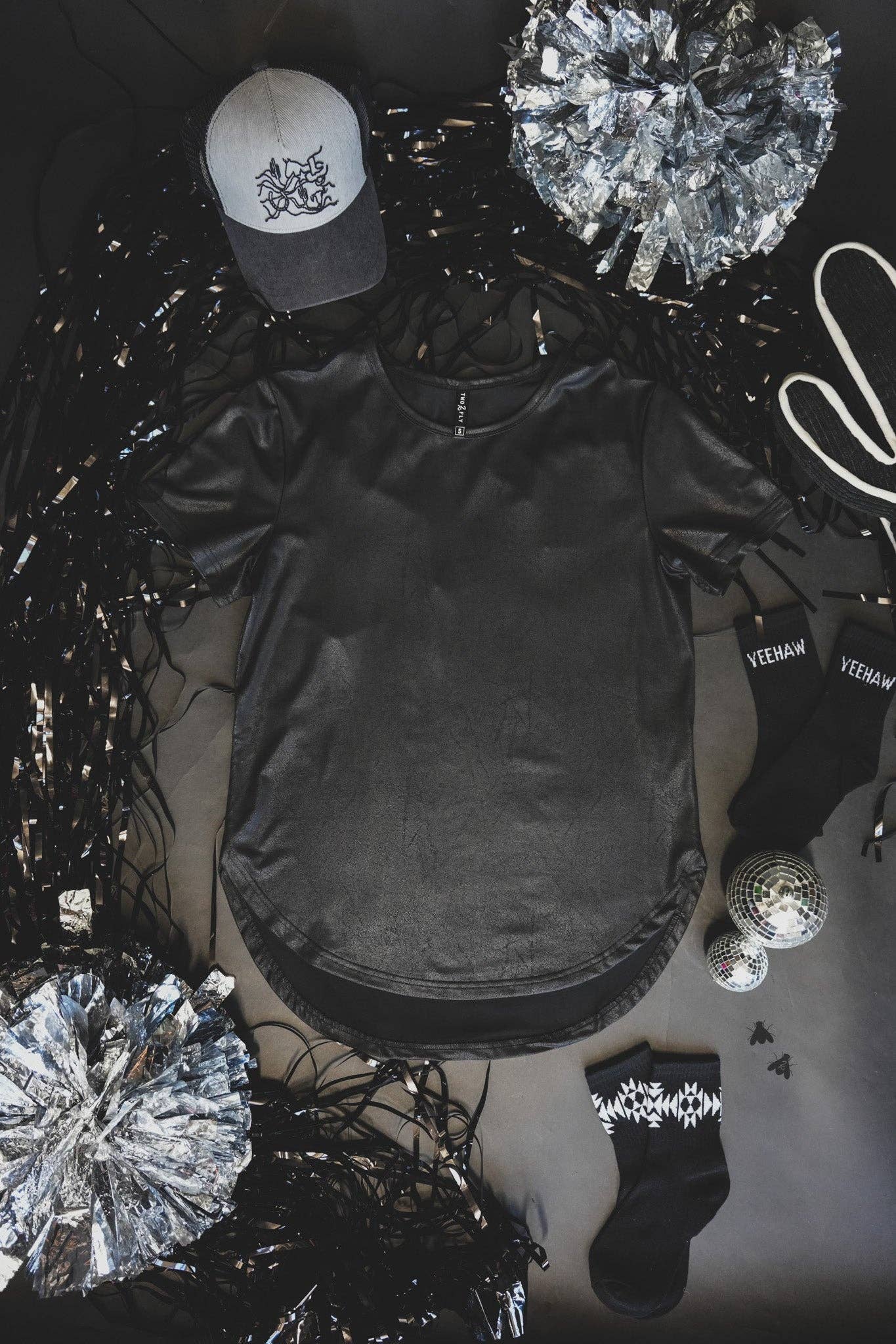 Swanky Faux Leather Top