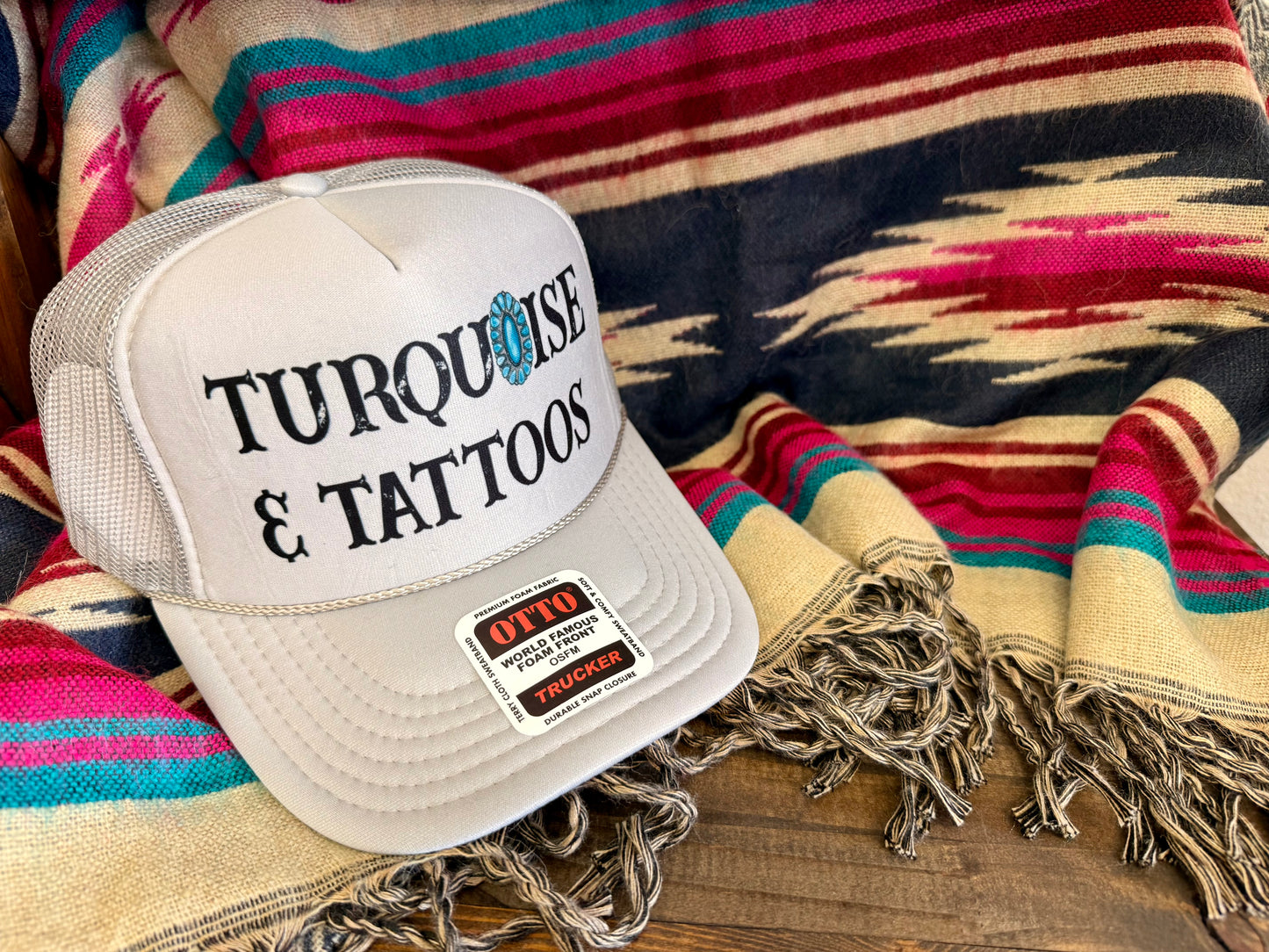 Turquoise & Tattoos Trucker Hat