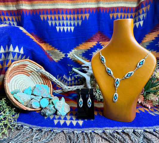 Shadowbox & Opal Necklace and Earring Set