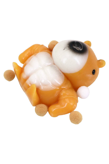 Buff Chipmunk Pom Pom Sticky Mochi Squishy Bag