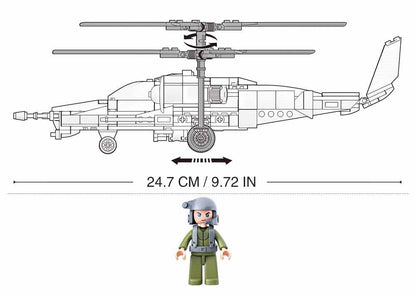 Black Shark Helicopter Building Brick Kit