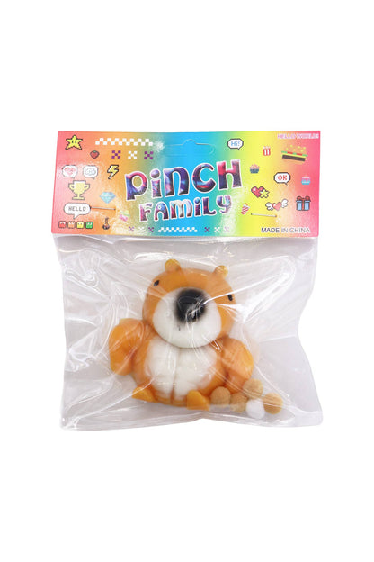 Buff Chipmunk Pom Pom Sticky Mochi Squishy Bag