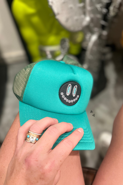 Smile in Turquoise Trucker Hat