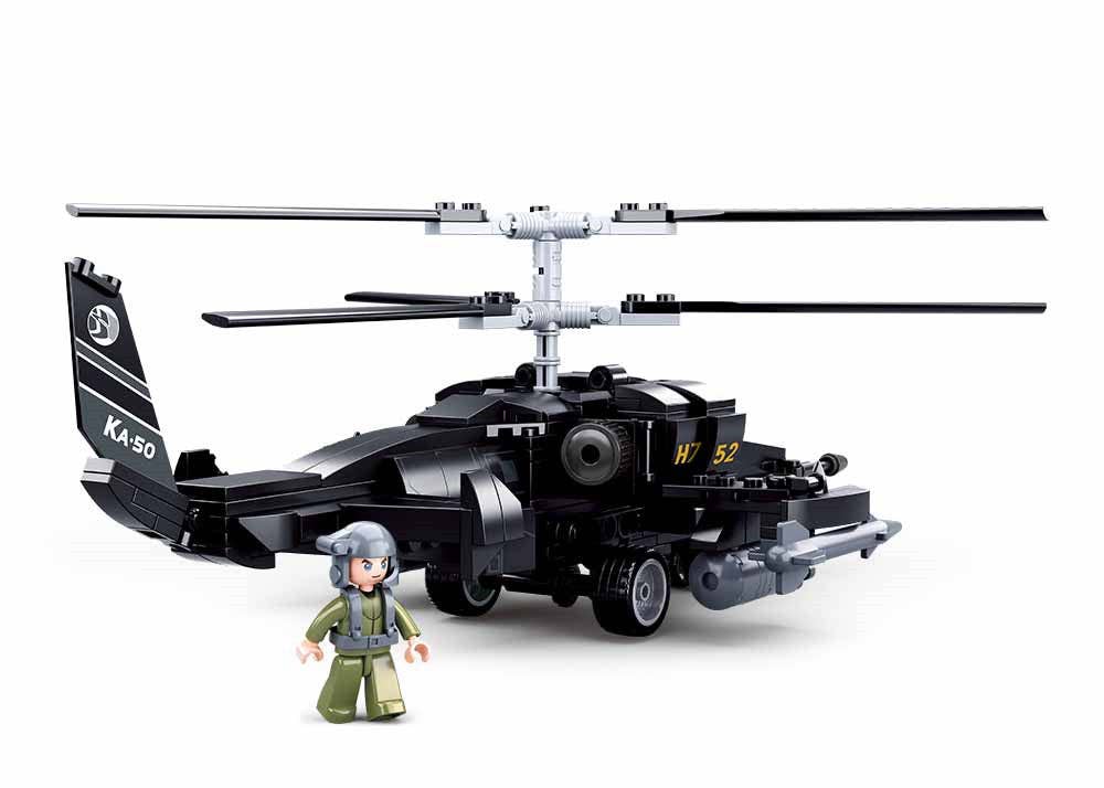 Black Shark Helicopter Building Brick Kit