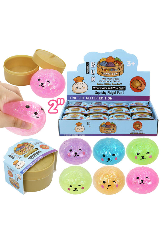 Mini Puppy Glittery Bao Dumpling Gel Slime Squishy - 2 Inch