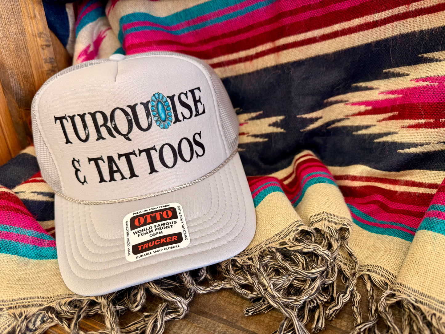 Turquoise & Tattoos Trucker Hat