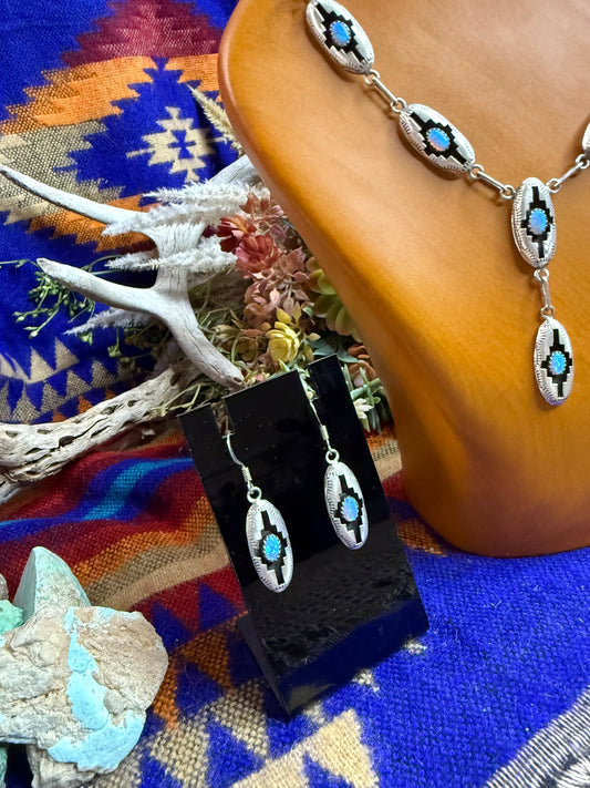Shadowbox & Opal Necklace and Earring Set