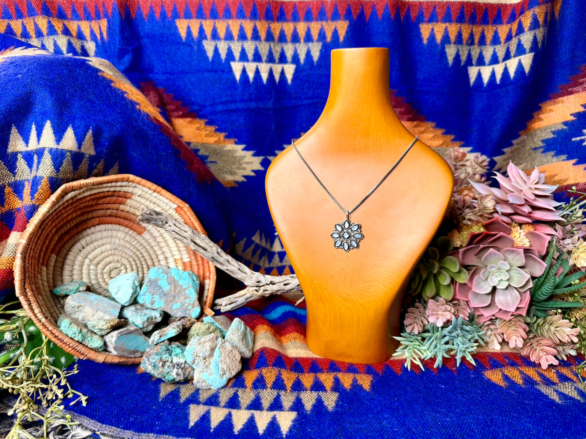 Zuni Mother of Pearl Pendant Necklace