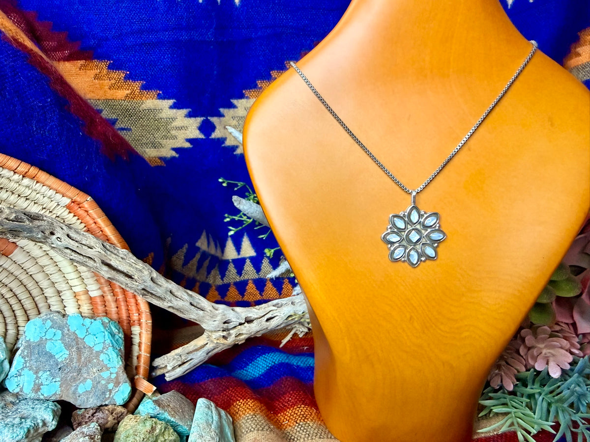 Zuni Mother of Pearl Pendant Necklace