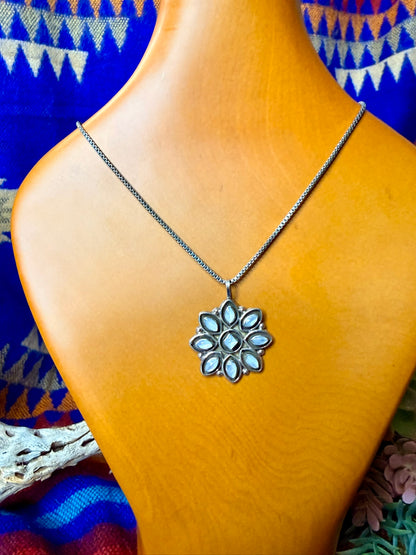 Zuni Mother of Pearl Pendant Necklace