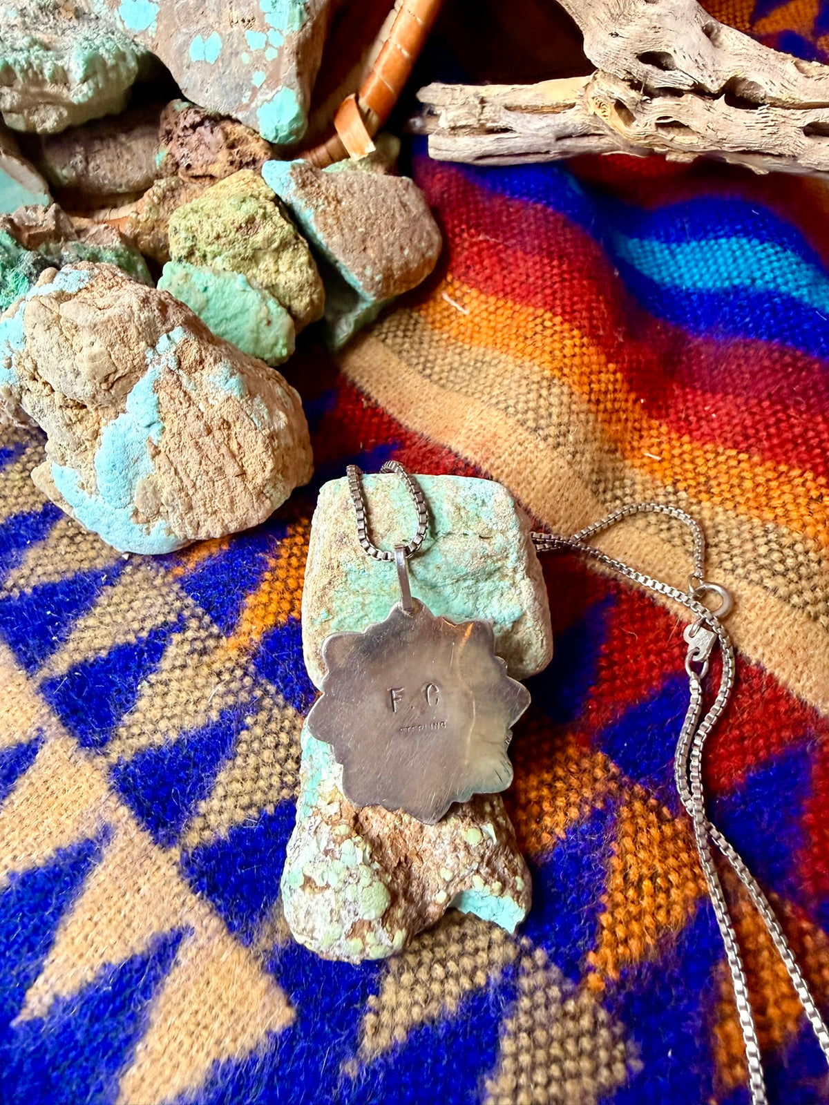 Zuni Mother of Pearl Pendant Necklace