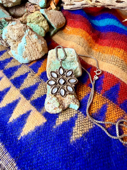 Zuni Mother of Pearl Pendant Necklace