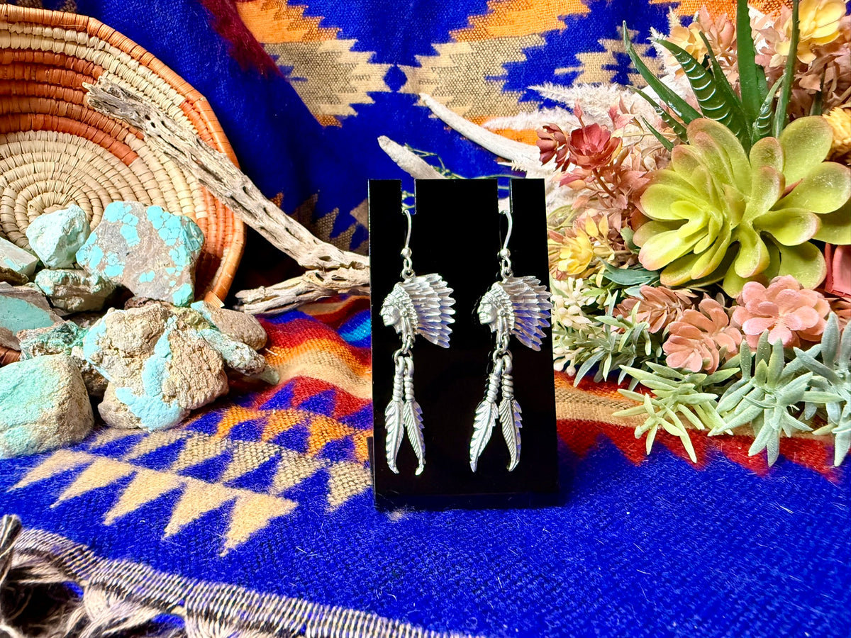 Vintage Chief Dangle Earrings