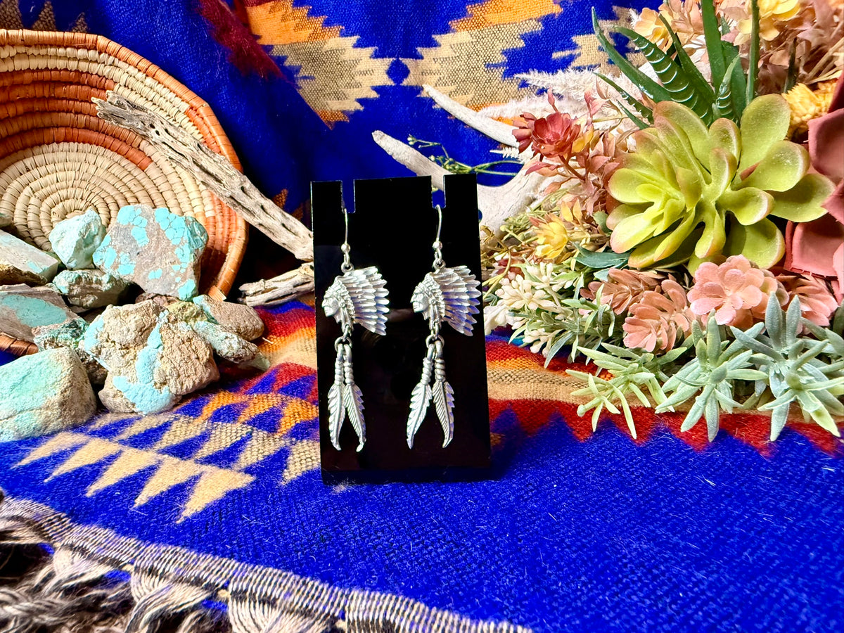 Vintage Chief Dangle Earrings