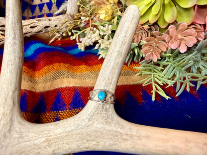 Turquoise & Swirl Ring Size 5