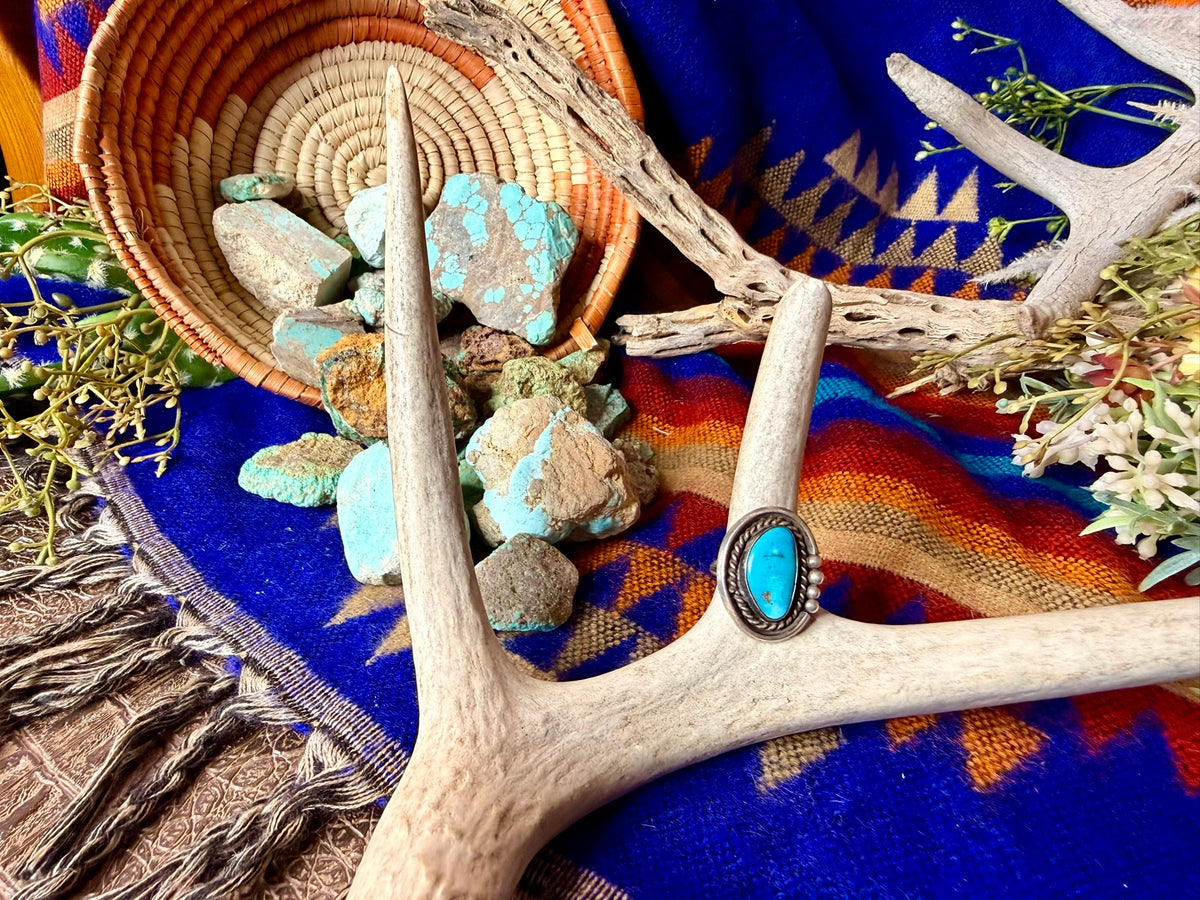 Oval Turquoise Ring Size 5.5
