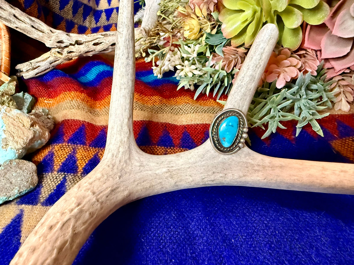 Oval Turquoise Ring Size 5.5