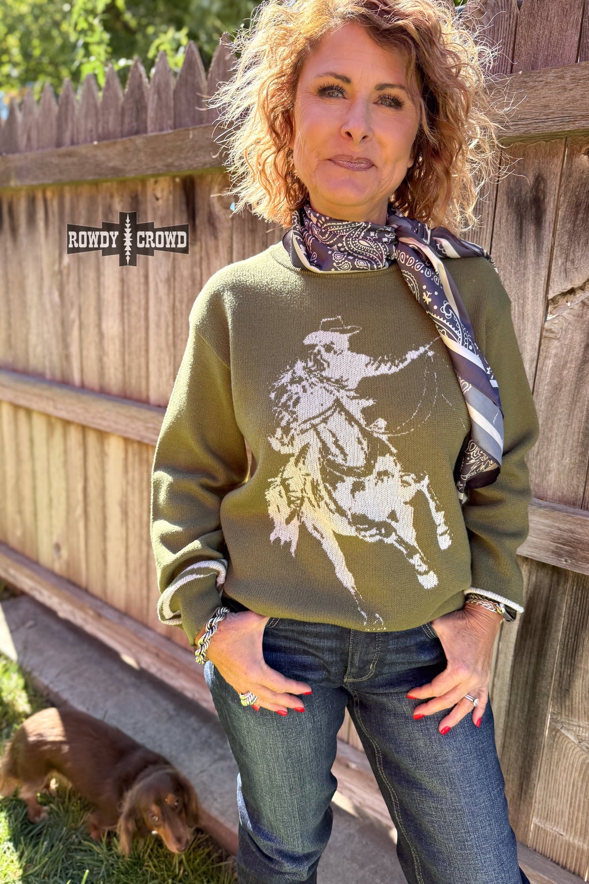 Wild & Western Sweater- Olive