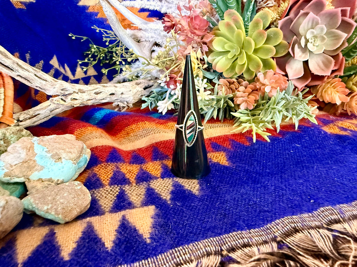 Marquise Inlay Zuni Ring Size 5.5