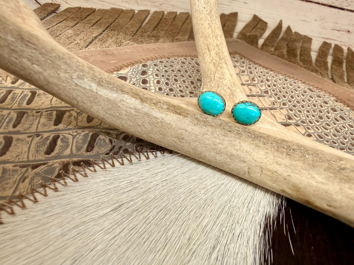 Kingman Turquoise Stud Earrings