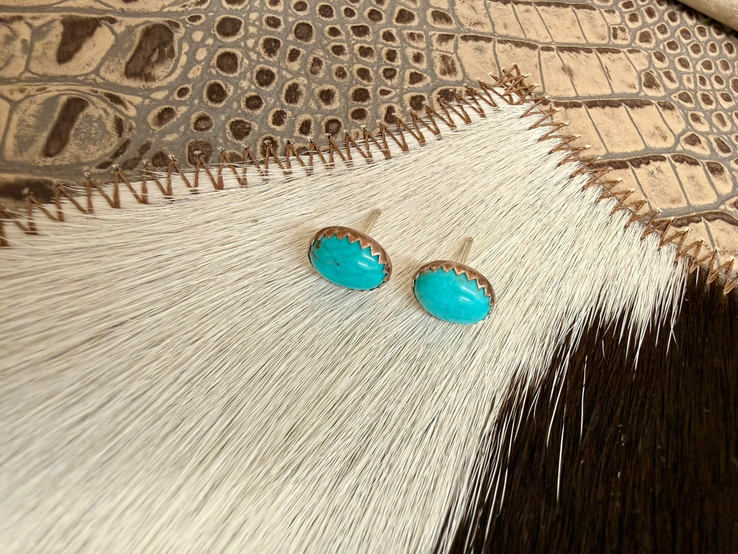 Kingman Turquoise Stud Earrings