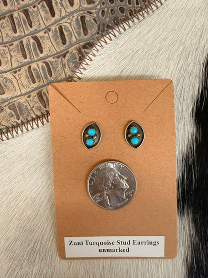 Zuni Tuquoise Stud Earrings