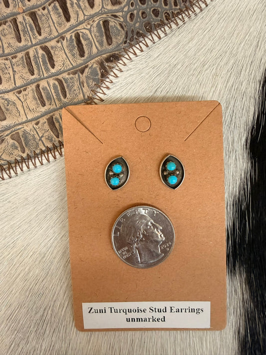 Zuni Tuquoise Stud Earrings