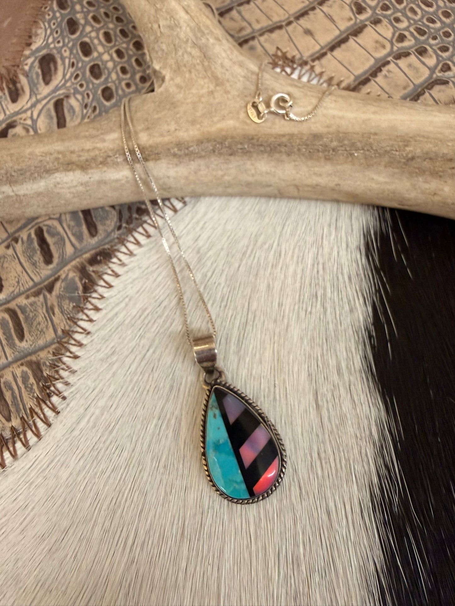 Opal and Turquoise Inlay Necklace
