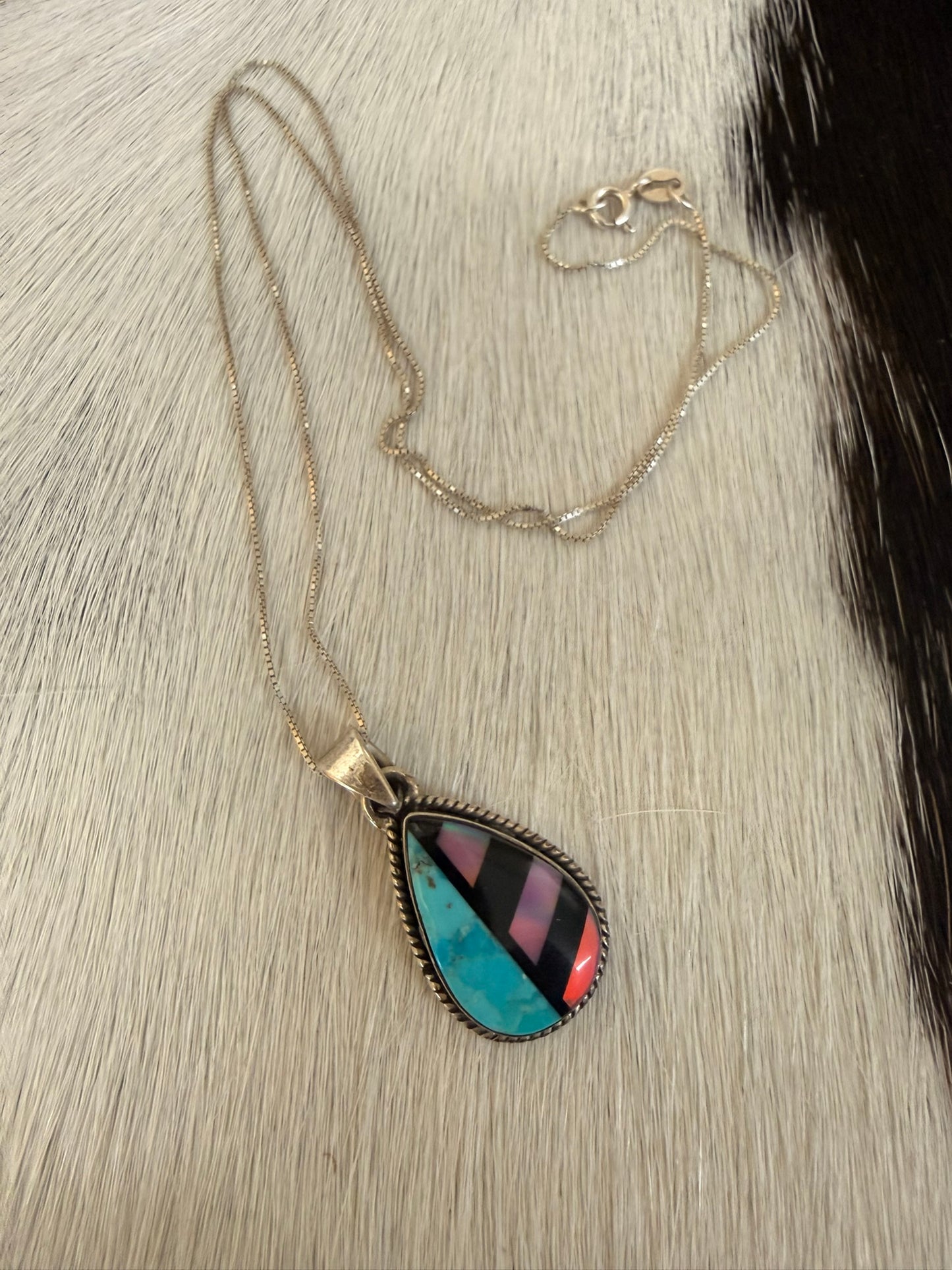 Opal and Turquoise Inlay Necklace