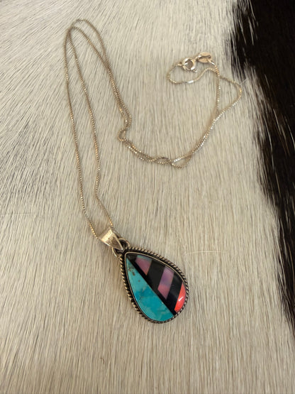 Opal and Turquoise Inlay Necklace