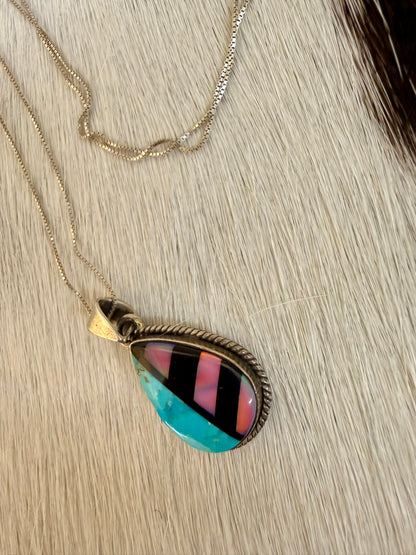 Opal and Turquoise Inlay Necklace